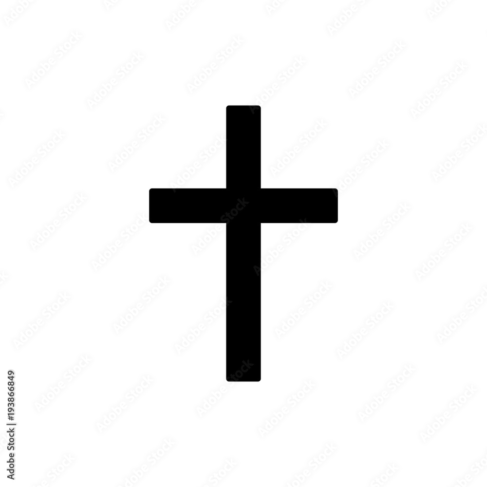 traditional cross christianity church religion symbol vector black on white background