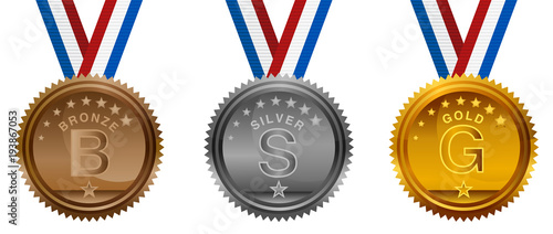 Olympic USA Bronze Silver Gold Medals Set