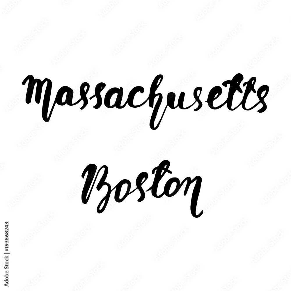Fototapeta premium State USA hand lettering element
