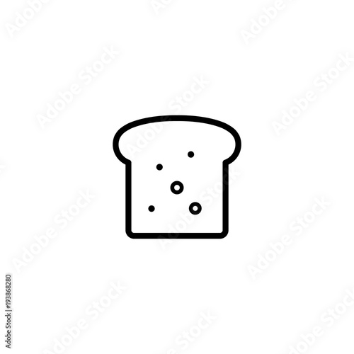 toast slice of bread icon simple black on white background