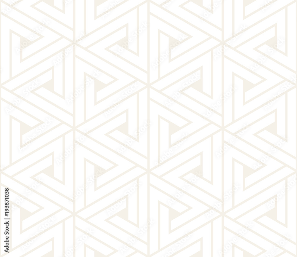 Vector seamless subtle pattern. Modern stylish texture. Repeating geometric tiling from striped triangle elements
Vector seamless subtle pattern. Modern stylish texture. Repeating geometric tiling from striped triangle elements