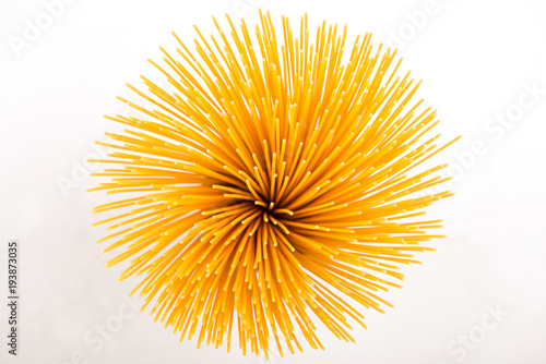 spaghetti on white background