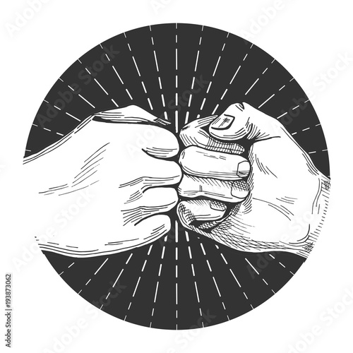 hand drawn fist bump