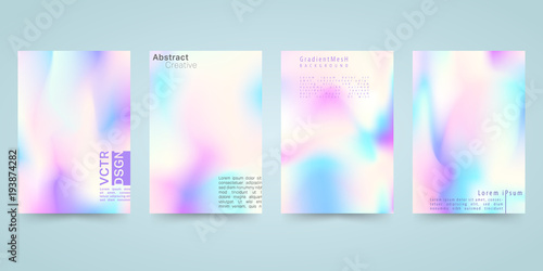 Hologram bright colorful background set