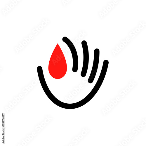 Icon or logo template of donate blood concept for world blood donor day - June 14