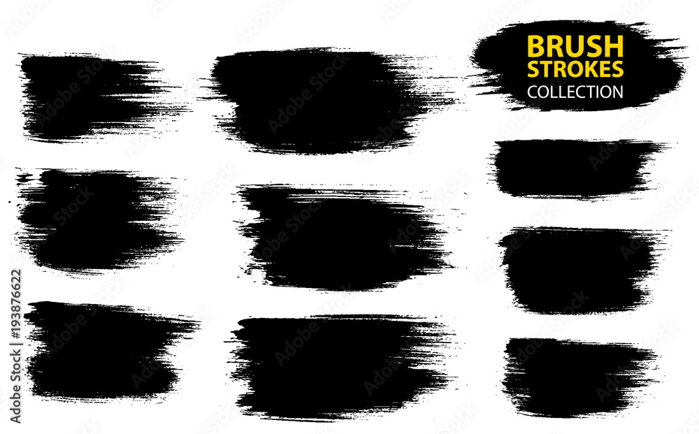 Vector large set different grunge brush strokes. Vector large set different grunge brush strokes.
