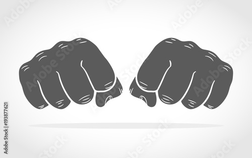 Fists isolated. Vector illustration.