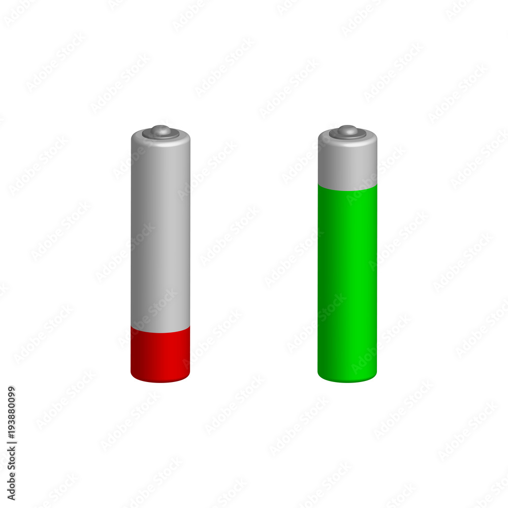 Charging batteries in 3D view, vector Charging batteries in 3D view, vector
