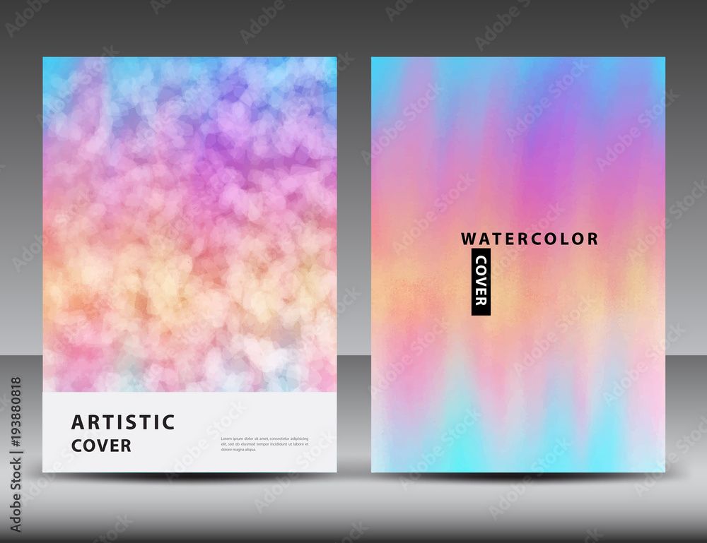 Watercolor background for cover design, annual report template, brochure flyer, book, packaging, box, magazine, advertisement, banner, poster, newspaper, presentation, printing media, card. vector