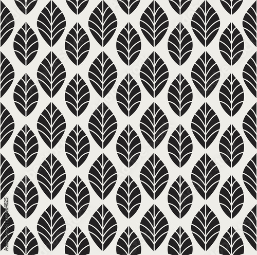 Geometric Seamless Leaf Vector Pattern. Floral Illustration background.