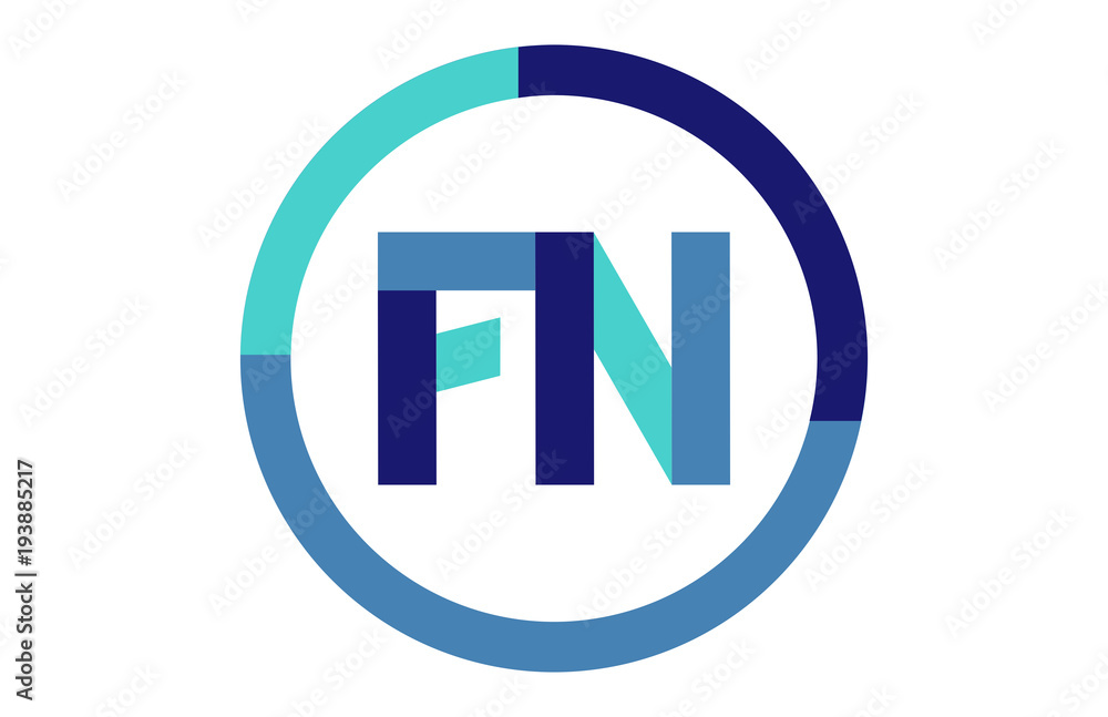 FN Global Circle Ribbon letter Logo FN Global Circle Ribbon letter Logo