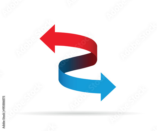 red and blue arrows