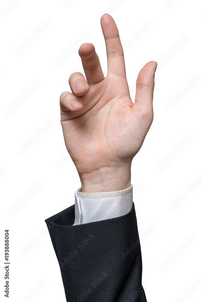 Hand of businessman isolated on white background. Hand of businessman isolated on white background.
