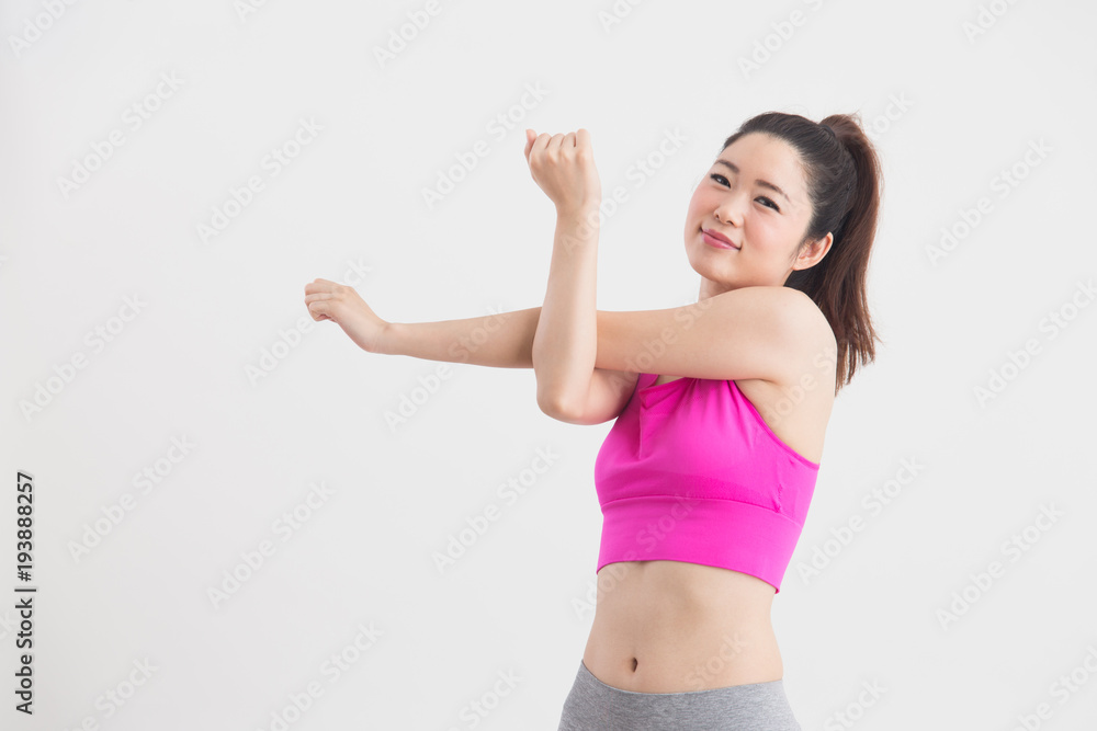 エクササイズ・女性(白バック) エクササイズ・女性(白バック)