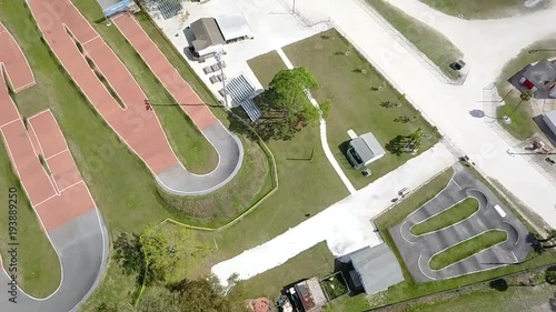 youth park with tennis bmx skate drone aerial photo