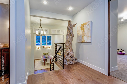 Second floor landing with white walls