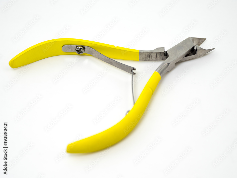 Nail cuticle scissors on white background. Isolated. Nail cuticle scissors on white background. Isolated.