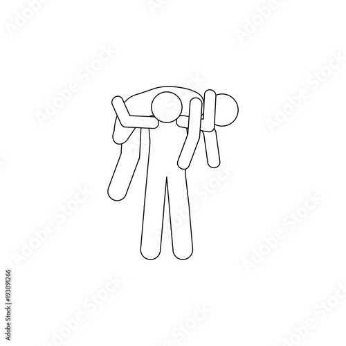 military helps a wounded man icon. Element of military icon for mobile concept and web apps. Thin line icon for website design and development, app development. Premium icon