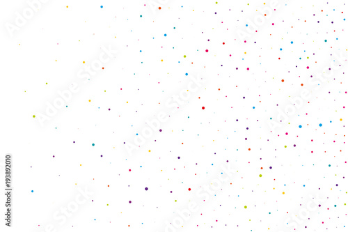 Festival pattern with color round glitter, confetti. Random, chaotic polka dot. Bright background 