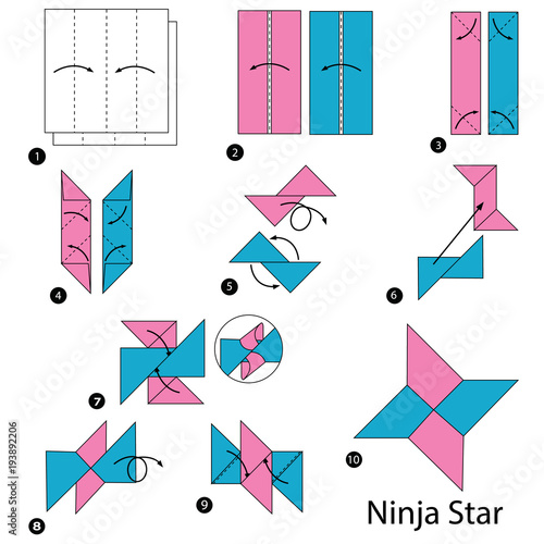 step by step instructions how to make origami A Ninja Star