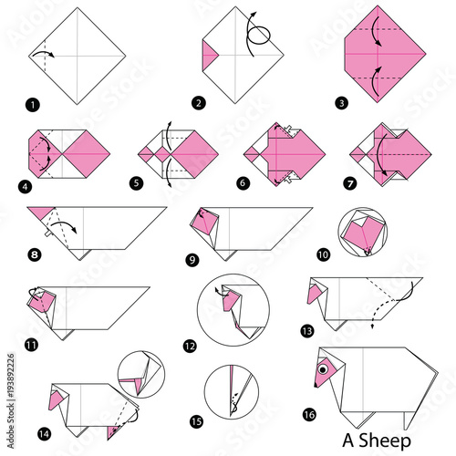 step by step instructions how to make origami A Sheep