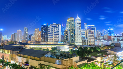 Eleveted, night view of Makati, the business district of Metro Manila