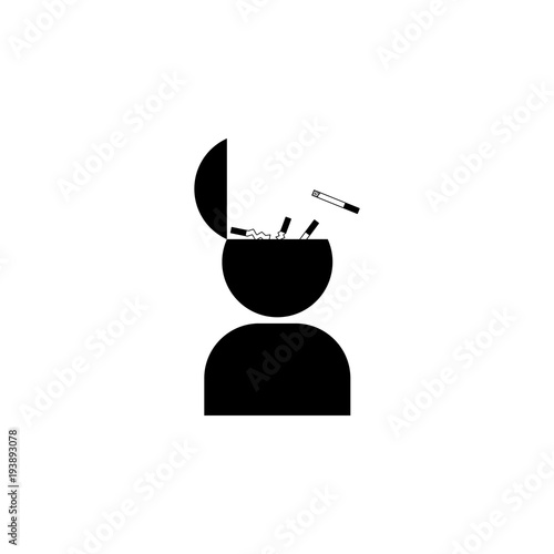 cigarettes in the head icon. Bad habit Elements for mobile concept and web apps. İcon for website design and development, app development. Premium icon
