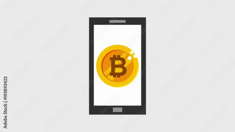 hand with mobile phone and bitcoin currency sign hand with mobile phone and bitcoin currency sign