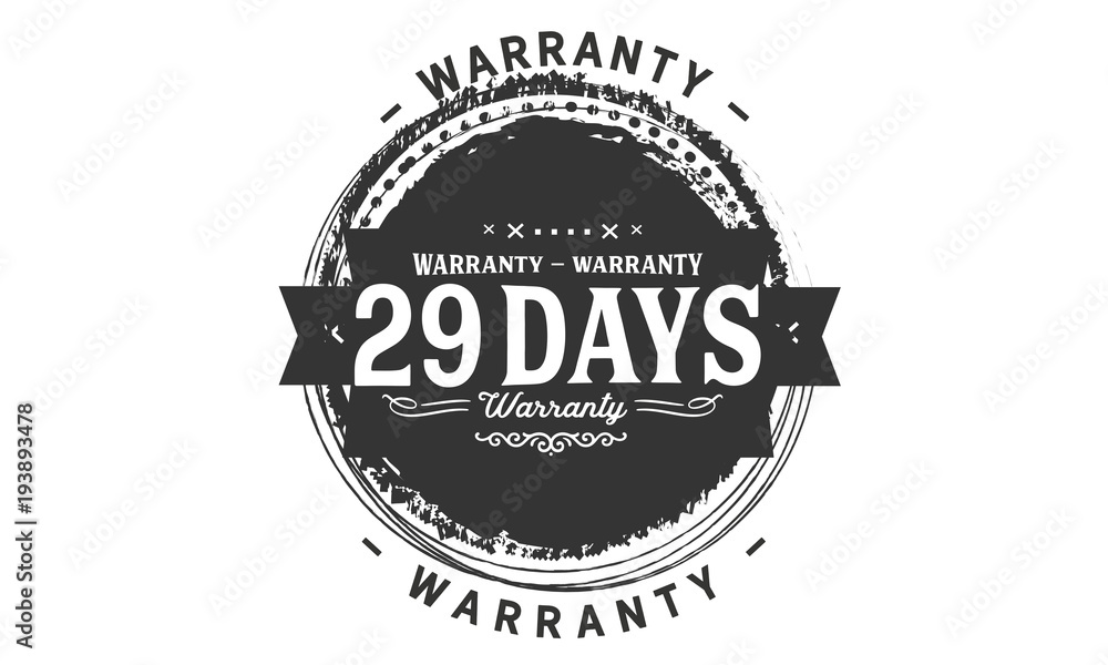 29 days warranty icon vintage rubber stamp guarantee