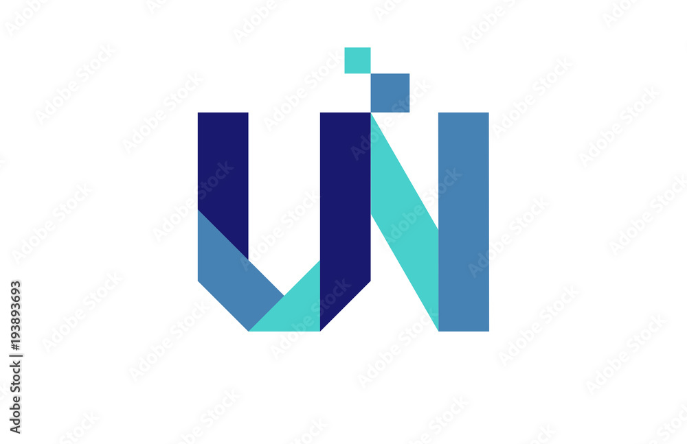 UN Digital Ribbon Letter Logo UN Digital Ribbon Letter Logo