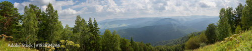 Panorama from the top of Mount Tserkovka in summer resort of Belokurikha in Altai Krai © Julia Mashkova