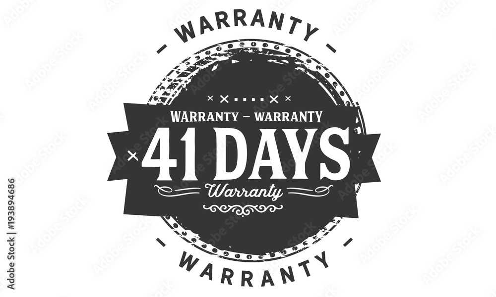 41 days warranty icon vintage rubber stamp guarantee