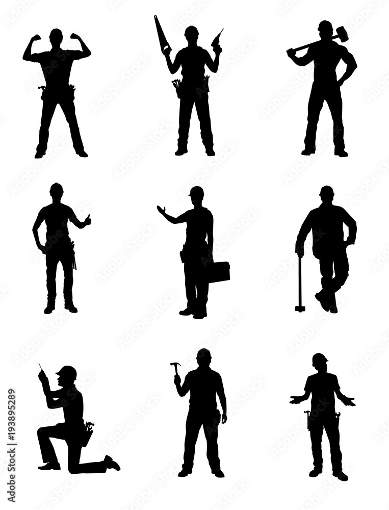 Handyman Silhouettes Stock Vector | Adobe Stock