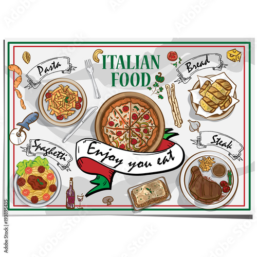 menu italian food design template graphic