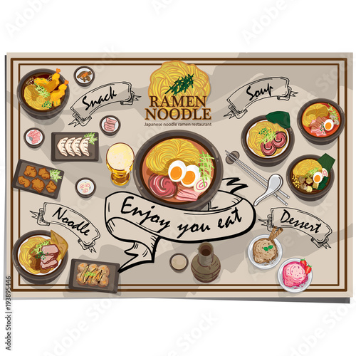 menu ramen noodle japanes food design template graphic