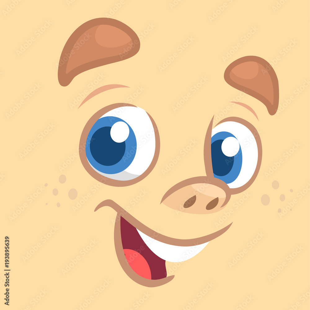 Cute cartoon boy face avatar. Vector illustration of a little kid face avatar. Portrait of a boy smiling Cute cartoon boy face avatar. Vector illustration of a little kid face avatar. Portrait of a boy smiling