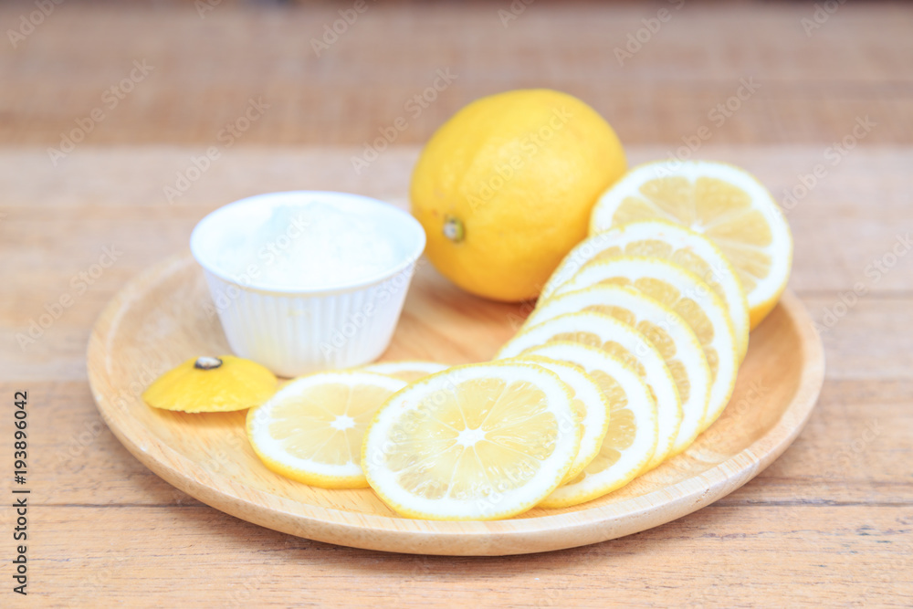Lemon slice and salt Lemon slice and salt