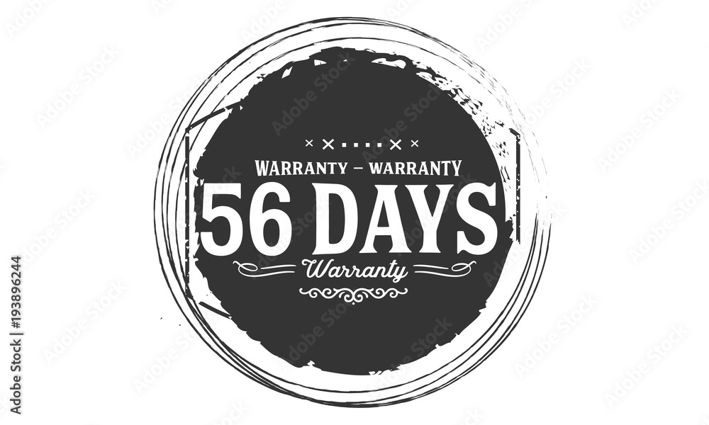 Fototapeta premium 56 days warranty icon vintage rubber stamp guarantee