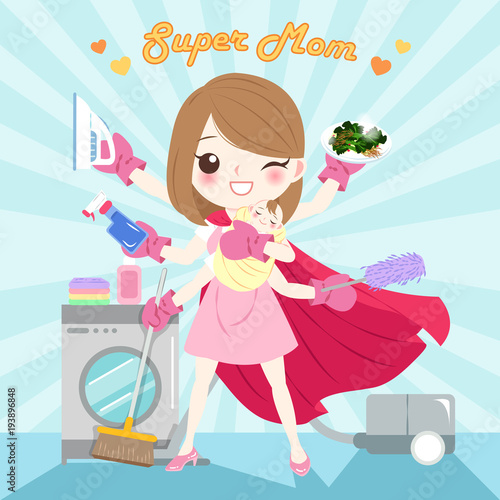 cartoon super mom