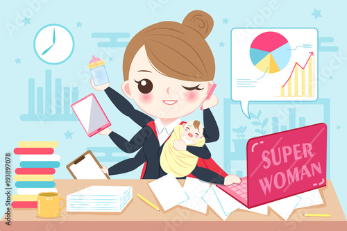 cartoon super business woman
