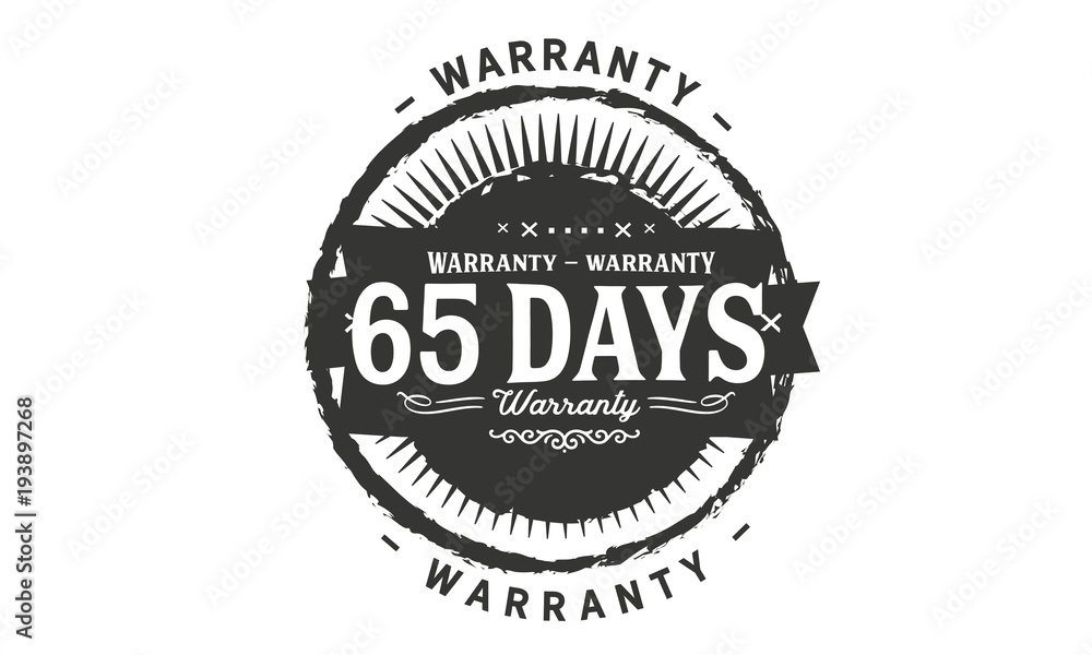 Fototapeta premium 65 days warranty icon vintage rubber stamp guarantee