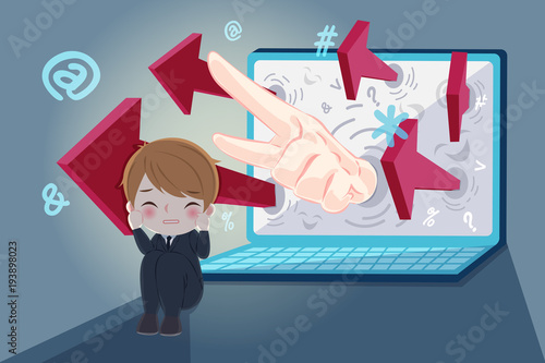 businessman with cyber bullying