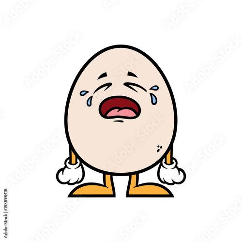 Cartoon Crying Egg Character