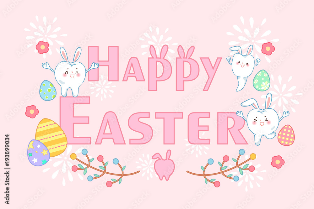 tooth with happy easter tooth with happy easter
