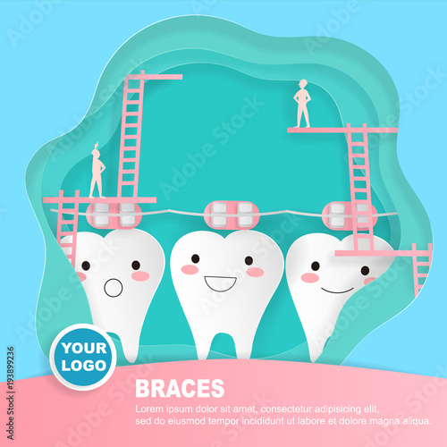 tooth with brace concept