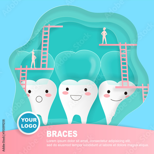 tooth with invisible braces concept