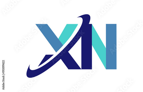 XN Ellipse Swoosh Ribbon Letter Logo photo