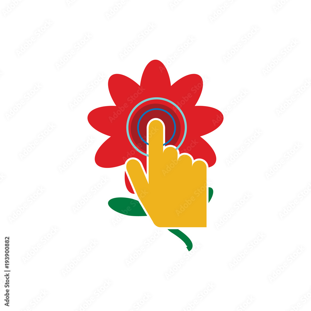 Obraz premium Touch Flower Logo Icon Design