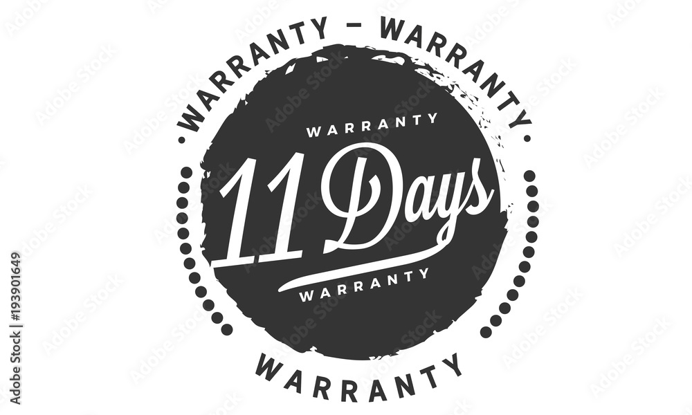 11 days warranty icon vintage rubber stamp guarantee