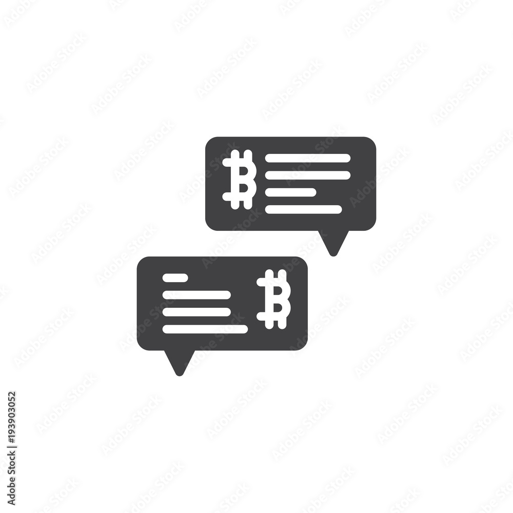 Bitcoin speech bubble vector icon. filled flat sign for mobile concept and web design. Cryptocurrency online chat simple solid icon. Symbol, logo illustration. Pixel perfect vector graphics Bitcoin speech bubble vector icon. filled flat sign for mobile concept and web design. Cryptocurrency online chat simple solid icon. Symbol, logo illustration. Pixel perfect vector graphics